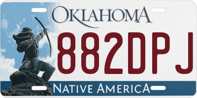OK license plate 882DPJ