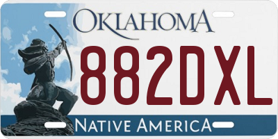 OK license plate 882DXL