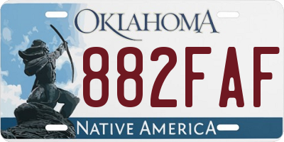 OK license plate 882FAF