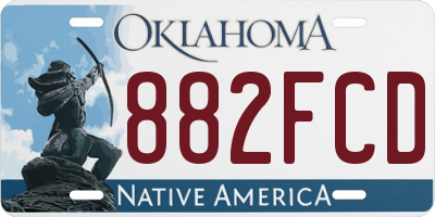 OK license plate 882FCD