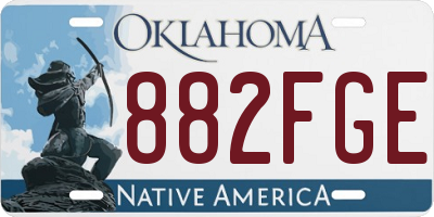 OK license plate 882FGE