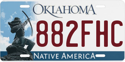 OK license plate 882FHC