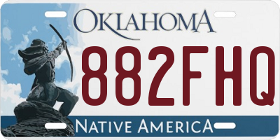 OK license plate 882FHQ