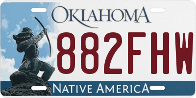 OK license plate 882FHW