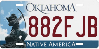 OK license plate 882FJB