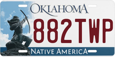 OK license plate 882TWP