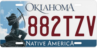 OK license plate 882TZV