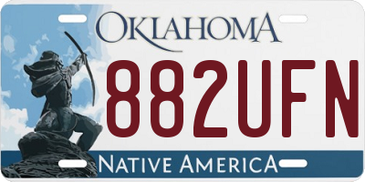 OK license plate 882UFN