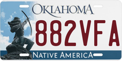 OK license plate 882VFA