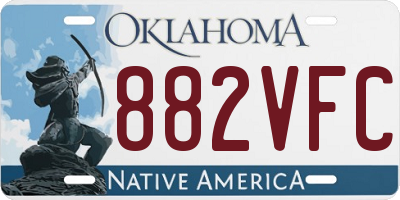 OK license plate 882VFC
