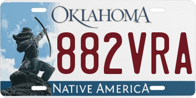 OK license plate 882VRA