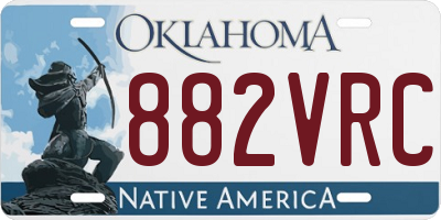 OK license plate 882VRC