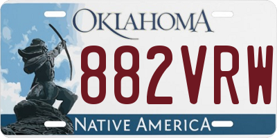 OK license plate 882VRW