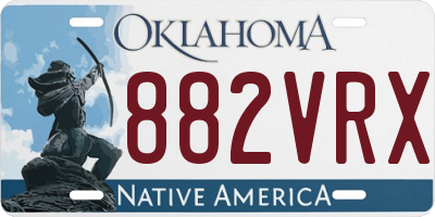 OK license plate 882VRX
