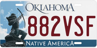OK license plate 882VSF
