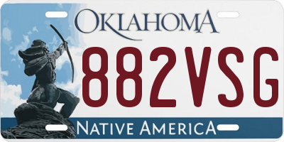OK license plate 882VSG