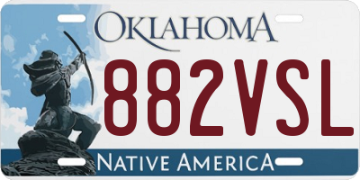 OK license plate 882VSL