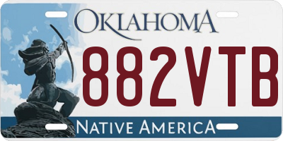 OK license plate 882VTB