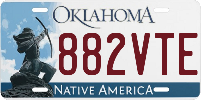 OK license plate 882VTE