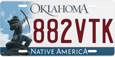 OK license plate 882VTK