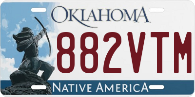 OK license plate 882VTM
