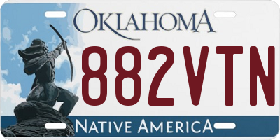 OK license plate 882VTN