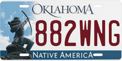 OK license plate 882WNG