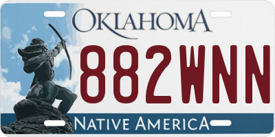 OK license plate 882WNN