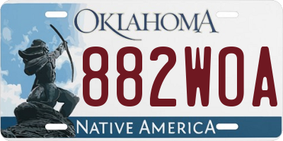 OK license plate 882WOA