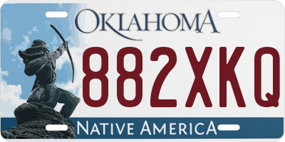 OK license plate 882XKQ