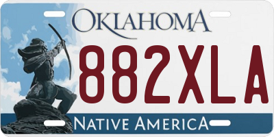 OK license plate 882XLA