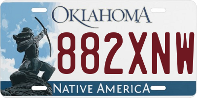 OK license plate 882XNW