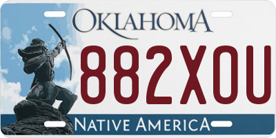 OK license plate 882XOU