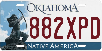 OK license plate 882XPD