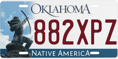 OK license plate 882XPZ