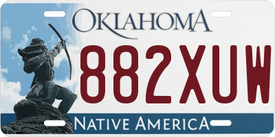 OK license plate 882XUW