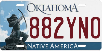 OK license plate 882YNO