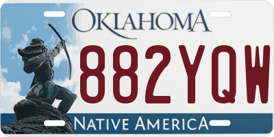OK license plate 882YQW