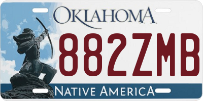 OK license plate 882ZMB