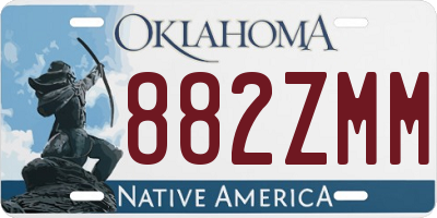 OK license plate 882ZMM