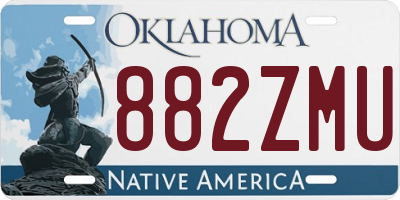 OK license plate 882ZMU