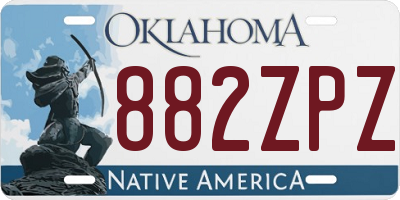 OK license plate 882ZPZ