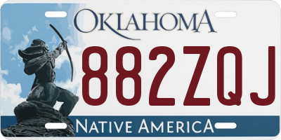 OK license plate 882ZQJ