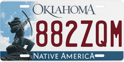 OK license plate 882ZQM