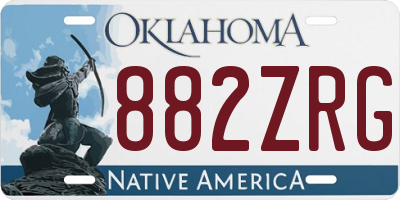 OK license plate 882ZRG
