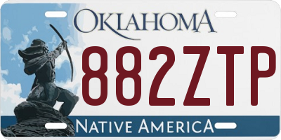 OK license plate 882ZTP