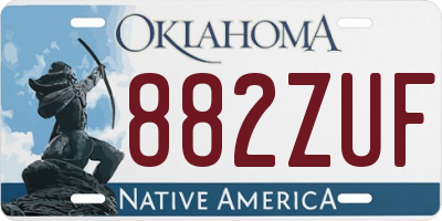 OK license plate 882ZUF