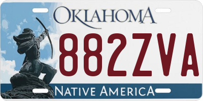 OK license plate 882ZVA