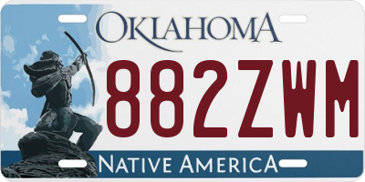 OK license plate 882ZWM