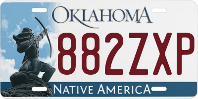 OK license plate 882ZXP